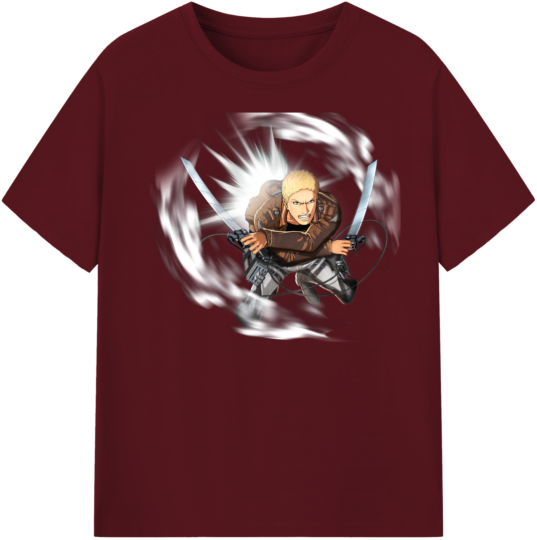 （画像用） 進撃の巨人 ライナー・ブラウン Attack on Titan Reiner Braun 綿100％半袖Tシャツ（フロントプリント）